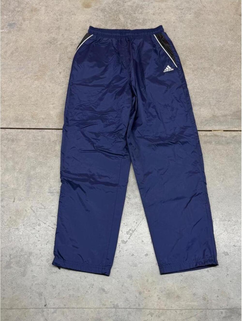 vintage adidas navy and white small logo relaxed baggy fit track pants  large